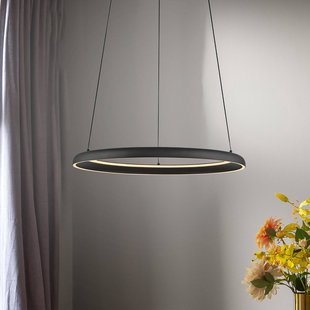 Schöner Wohnen LED hanglamp QUILLO, zwart, Ø 60 cm, metaal, Switchdim