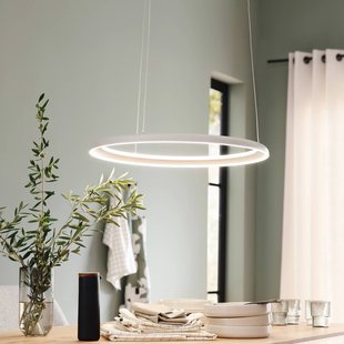 Schöner Wohnen LED hanglamp QUILLO, beige, Ø 60 cm, metaal, Switchdim