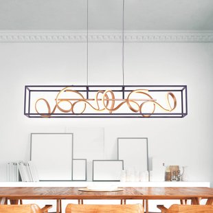 Paul Neuhaus LED hanglamp SELINA, zwart/goud, lengte 110 cm, Switchdim