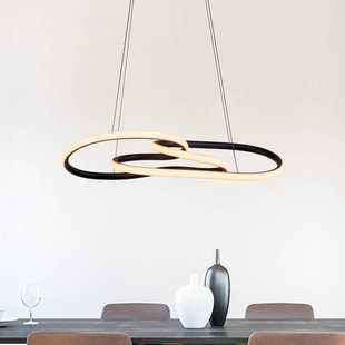 Paul Neuhaus LED hanglamp TWIST, zwart, lengte 76 cm, metaal, Switchdim