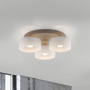 Paul Neuhaus LED plafondlamp MARIKA beige/wit 40 cm 3-lamps glas Switchdim