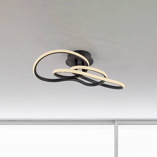 Paul Neuhaus LED plafondlamp TWIST, zwart, lengte 90 cm, metaal, Switchdim en dimbaar