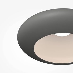 Maytoni LED plafondlamp Aros, donkergrijs, Ø 40 cm, metaal, 3.000 K