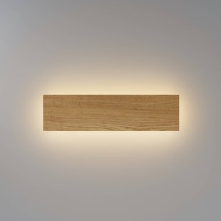 Maytoni LED wandlamp BASIC TEXTURE, hout, breedte 30 cm, CCT