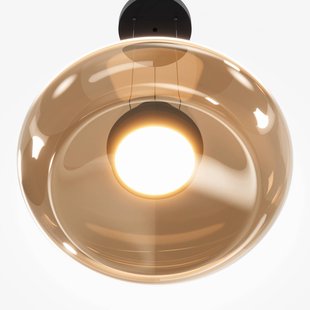Maytoni LED hanglamp Bassa, olijfgroen, Ø 45 cm, glas, dimbaar