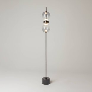 Maytoni LED vloerlamp DOUBLE MOON, zwart/rookgrijs, hoogte 146 cm