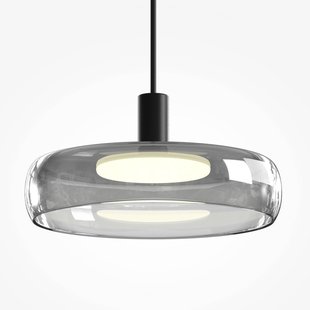 Maytoni LED hanglamp FLOAT, grijs/zwart, Ø 20 cm, glas/metaal