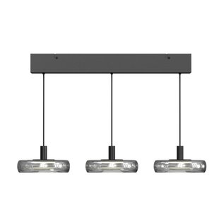 Maytoni LED hanglamp FLOAT, grijs/zwart, 3-lamps, 68 cm, glas/metaal