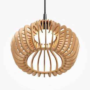 Maytoni LED hanglamp Namiki, Ø 27 cm, hout, CCT, 14 W