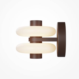 Maytoni LED wandlamp Nuvem, bruin, opaalglas, hoogte 15 cm, dimbaar