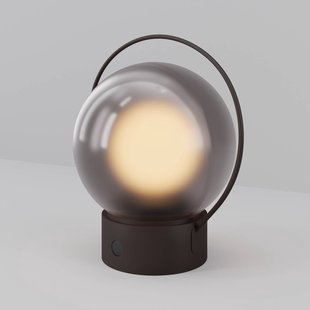 Maytoni Elyra LED tafellamp op accu, bruin, hoogte 20 cm, IP54, dimmer