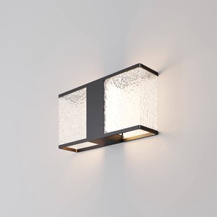 Maytoni Buitenwandlamp Floeva, zwart, breedte 37 cm, IP65, E27