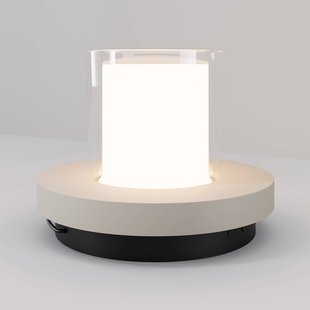 Maytoni Lantra LED tafellamp op zonne-energie, wit, hoogte 10 cm, IP44, met dimmer