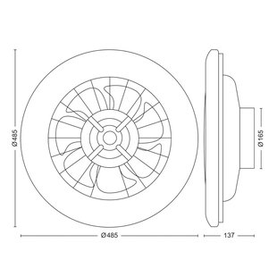Philips LED plafondventilator Amigo, wit, 49 cm, CCT, DC