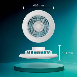 Philips LED plafondventilator Amigo, wit, 48 cm, CCT, RGB