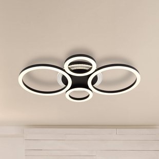 Globo LED plafondlamp Loretta, zwart, metaal, 53 cm, CCT