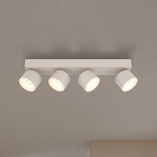 Globo LED plafondspot Rae, zandkleurig, metaal, 4-lamps, 46 cm