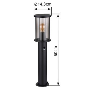 Globo Tuinpadverlichting Gracey, zwart, sensor, 60 cm, IP54, E27