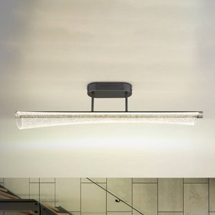 Globo LED plafondlamp Malinda, transparant/antraciet, 81 cm lang, CCT
