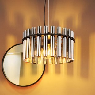 Globo Hanglamp Gorley II, rookgrijs/zwart, glas, 38 cm, E27