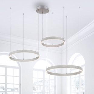 JUST LIGHT. GmbH LED hanglamp Lilluti, zilver, ijzer, aluminium, 3 ringen