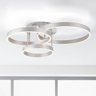 JUST LIGHT. GmbH LED plafondlamp Lilluti, zilver, ijzer, aluminium, 3 ringen