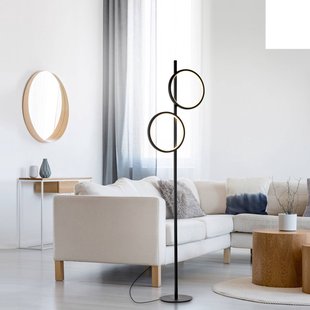 JUST LIGHT. GmbH LED vloerlamp Mini-Ritus, zwart, ijzer, 2 ringen