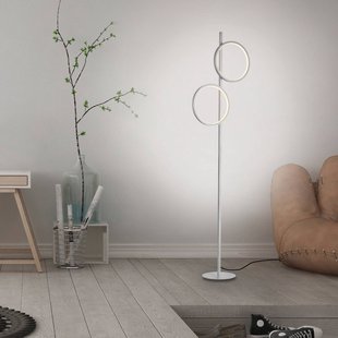 JUST LIGHT. GmbH LED vloerlamp Mini-Ritus, zilver, ijzer, 2 ringen