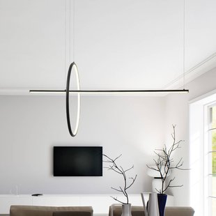 Zambelis LED hanglamp 20128, matzwart, lengte 122 cm, metaal, dimbaar