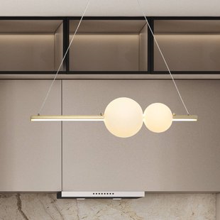 Zambelis LED hanglamp 22108, goud, lengte 62 cm, metaal/glas, dimbaar