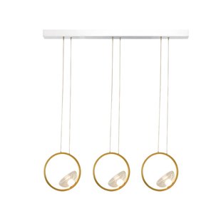 Zambelis LED hanglamp 23029, goud, 105 cm, 3-lamps, metaal/glas, dimbaar