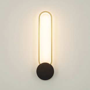 Zambelis LED wandlamp 23102, goud/zwart, breedte 10 cm, metaal, dimbaar