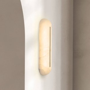 Zambelis LED wandlamp 2546, wit, hoogte 36 cm, albast, dimbaar