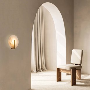 Zambelis LED wandlamp 2552, wit/goud, Ø 25 cm, albast