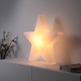 JUST LIGHT. GmbH LED sfeerlamp op accu Star, H. 55 cm, IP44, wit, RGBW