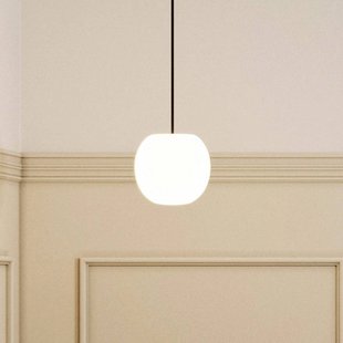 Casablanca hanglamp Acai, wit/zwart, glas, Ø 16 cm, E27