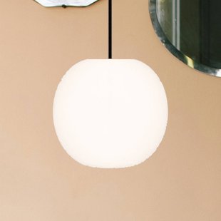 Casablanca hanglamp Acai, wit/zwart, glas, Ø 21 cm, E27