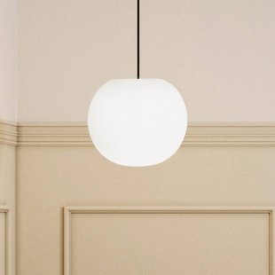 Casablanca hanglamp Acai, wit/zwart, glas, Ø 26 cm, E27