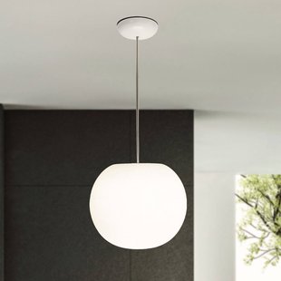 Casablanca hanglamp Acai, wit, glas, Ø 26 cm, E27