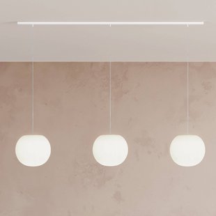 Casablanca hanglamp Acai, wit, lang, 3-lamps, Ø 26 cm, E27