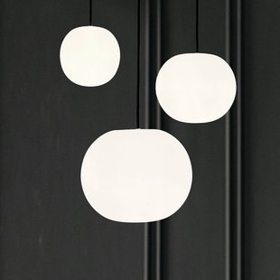 Casablanca hanglamp Acai, wit/zwart, 16 cm/21 cm/26 cm