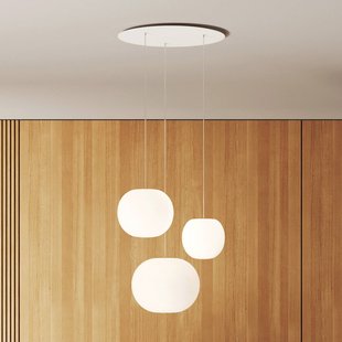 Casablanca hanglamp Acai, wit, 3-lamps, 16 cm/21 cm/26 cm
