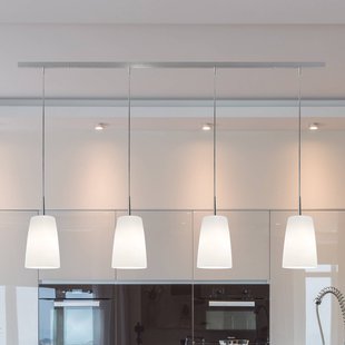 Casablanca hanglamp Mesa, wit, glas, 4-lamps, 120 cm, E27