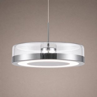 Lucande LED hanglamp La Latta, 1-lamp, Ø 30 cm, chroom, glas