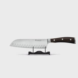 Wusthof - Ikon Santoku met kuiltjes 17 cm - Houten handvat