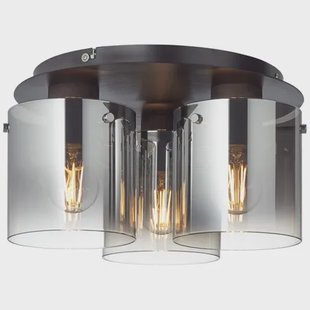 Brilliant Plafondlamp Beth - Koffie - Rookglas - 3xe27