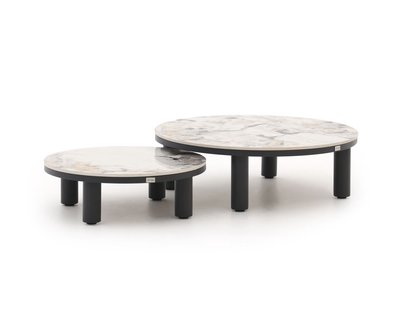 Bellagio Sarsina lounge tuintafelset ø85cm(h:27cm)/ø65cm (h:21cm) - Laagste prijsgarantie!