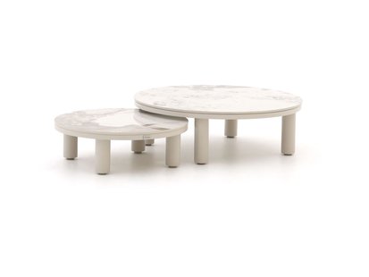 Bellagio Sarsina lounge tuintafelset ø85cm(h:27cm)/ø65cm (h:21cm) - Laagste prijsgarantie!