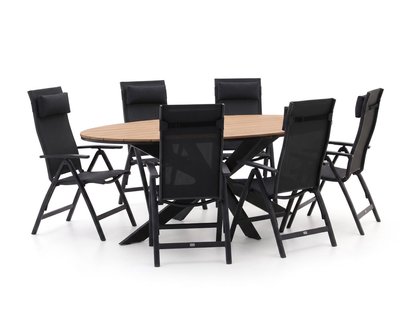 Bellagio Avio/Fidenza 220cm ovaal dining tuinset 7-delig verstelbaar - Laagste prijsgarantie!