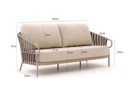 Tierra Outdoor Nuri lounge tuinbank 3-zits 209cm - Laagste prijsgarantie!